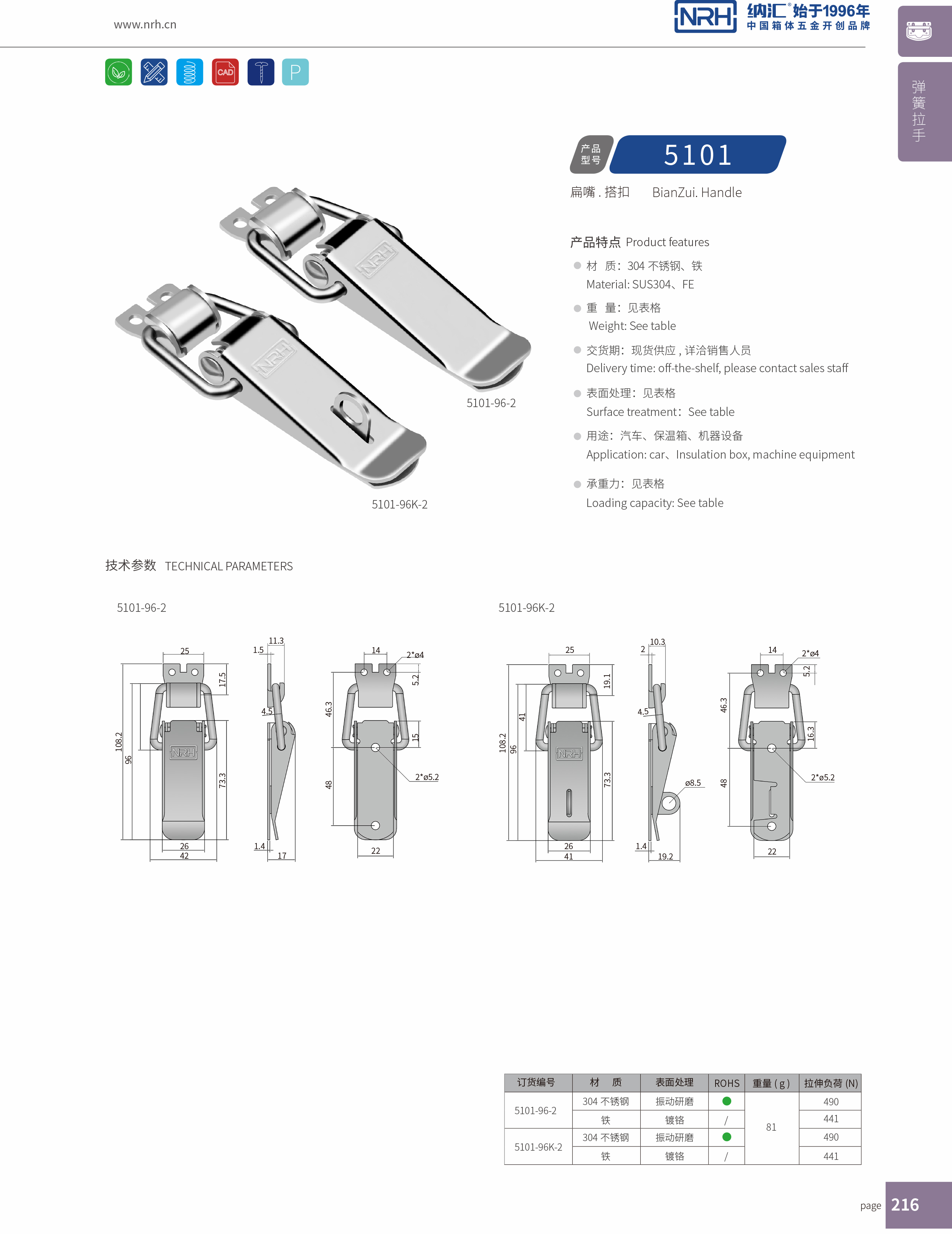 扁嘴糖心APP官网5101-96-2工業櫃鎖_裝備箱鎖扣_NRH糖心视频在线观看糖心APP官网 