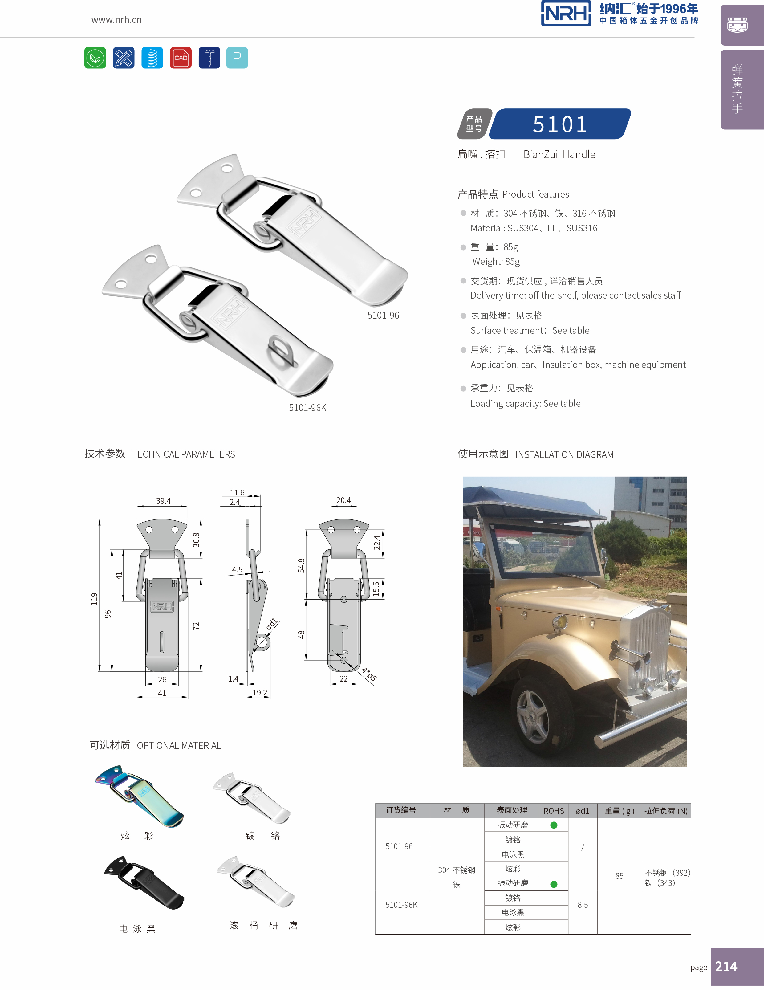 扁嘴糖心APP官网5101-96吉他箱鎖扣_保鮮箱鎖扣_NRH糖心视频在线观看糖心APP官网 