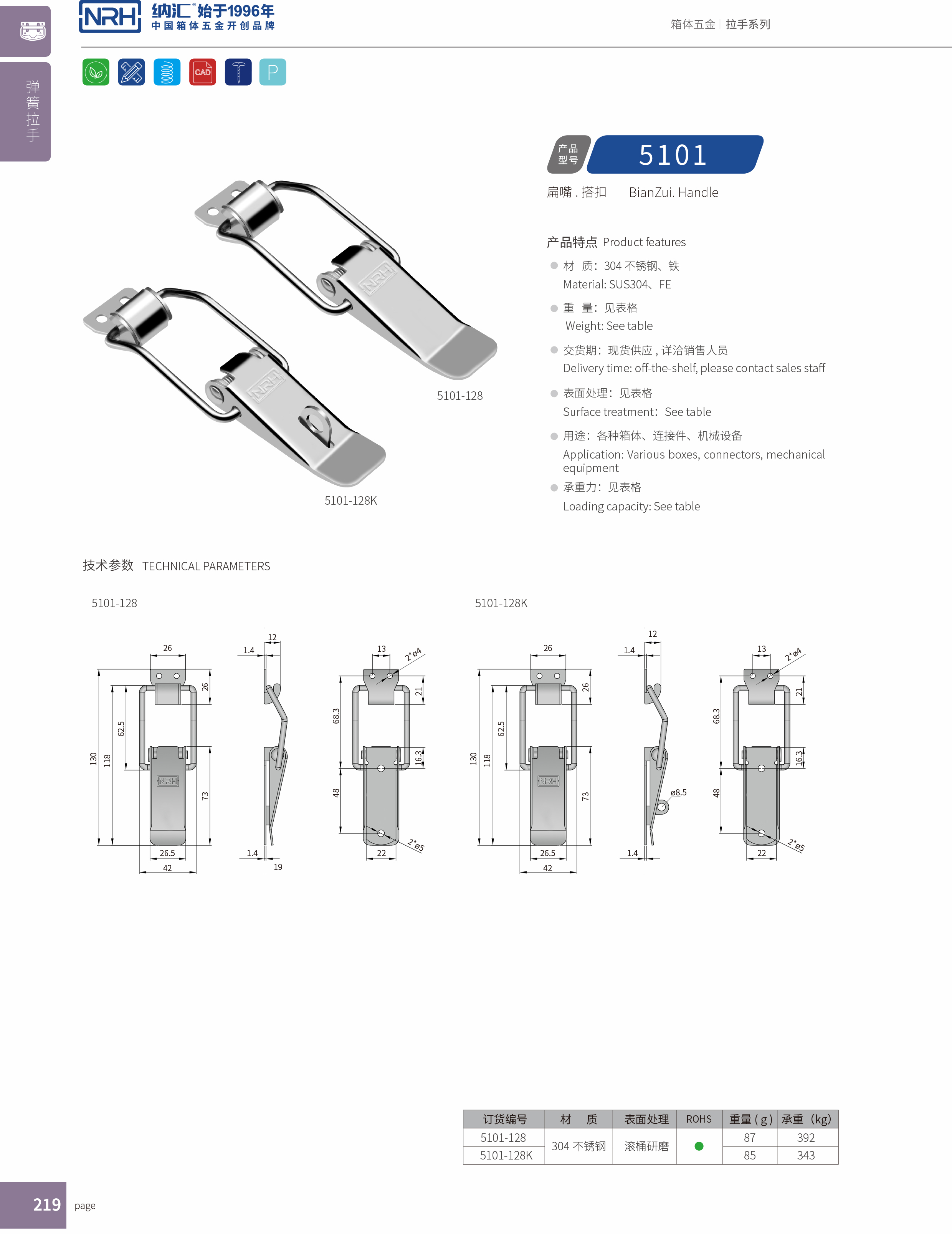 扁嘴糖心APP官网5101-128貨運箱扣_防鬆箱扣_NRH糖心视频在线观看糖心APP官网 