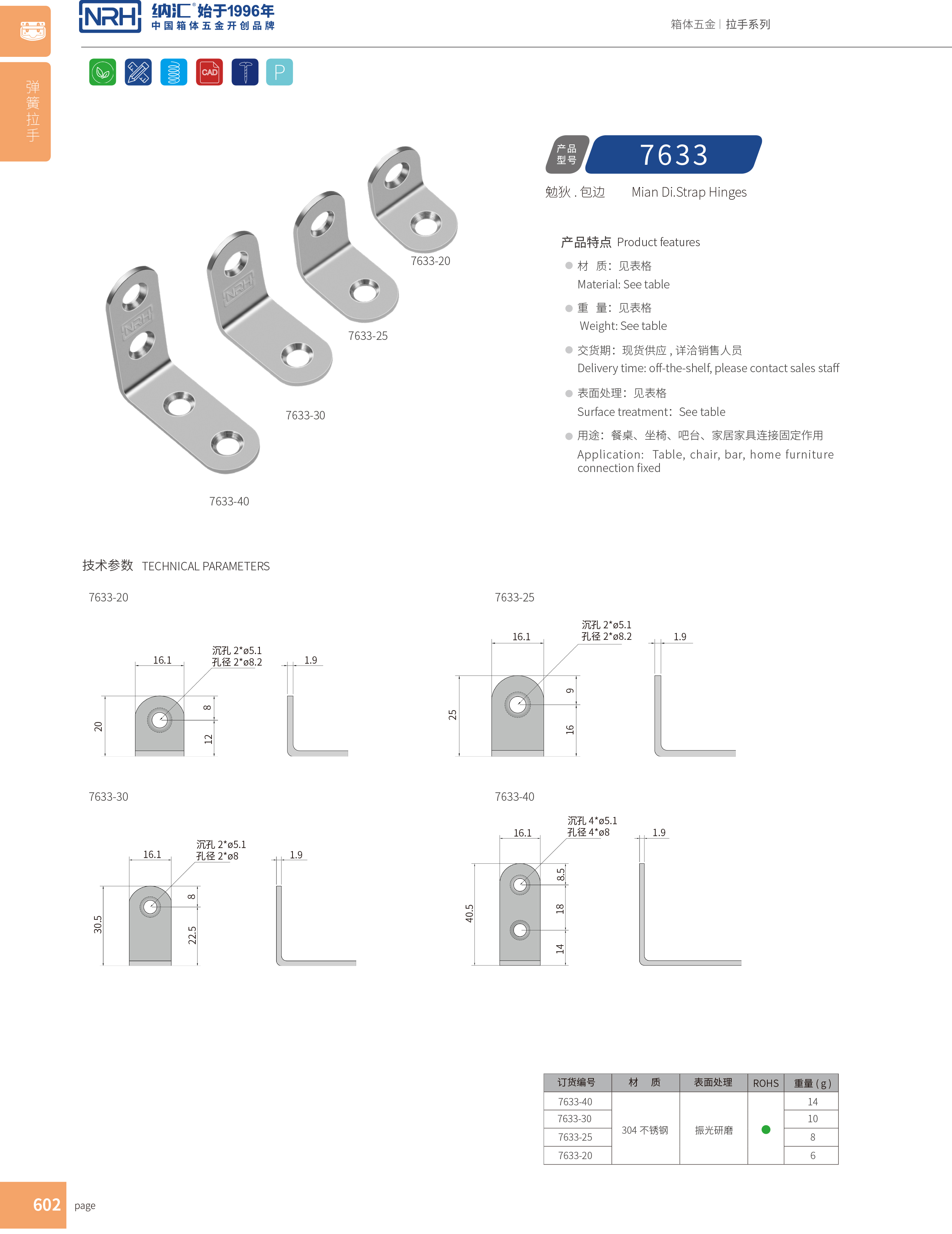包邊7633-40重型木箱護角_鋁箱護角_NRH糖心视频在线观看包邊 